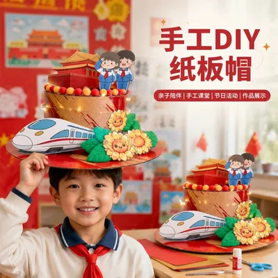 立体造型科技帽子diy材料儿童手工制作学生创意科学主题火箭太空