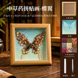 中草药拼贴画-蝶翼