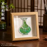 宋锦工艺画摆件-花瓶
