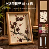 中草药拼贴画-红梅