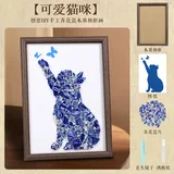 高档深色画框-可爱猫咪