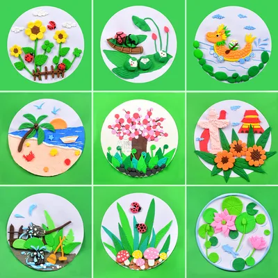 爱国手工diy粘土材料包幼儿园学生彩泥儿童创意幼儿园超轻黏土画